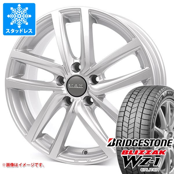 【タイヤ交換対象】VW ティグアン 2017年～用 スタッドレス ブリヂストン ブリザック WZ-1 225/60R17 99Q MAK ドレスデン タイヤホイール4本セット