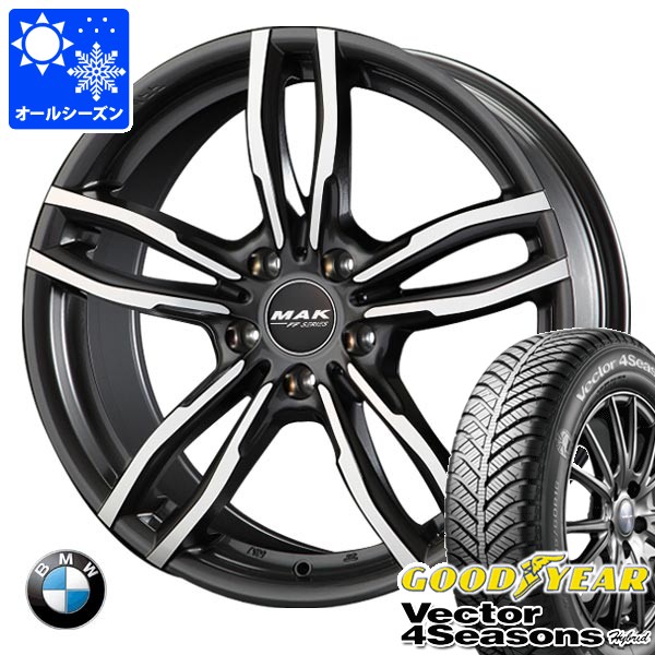【タイヤ交換対象】BYD シール EK系用 オールシーズンタイヤ グッドイヤー ベクター 4シーズンズ ハイブリッド 225/50R18 95H MAK ルフト FF タイヤホイール4本セット