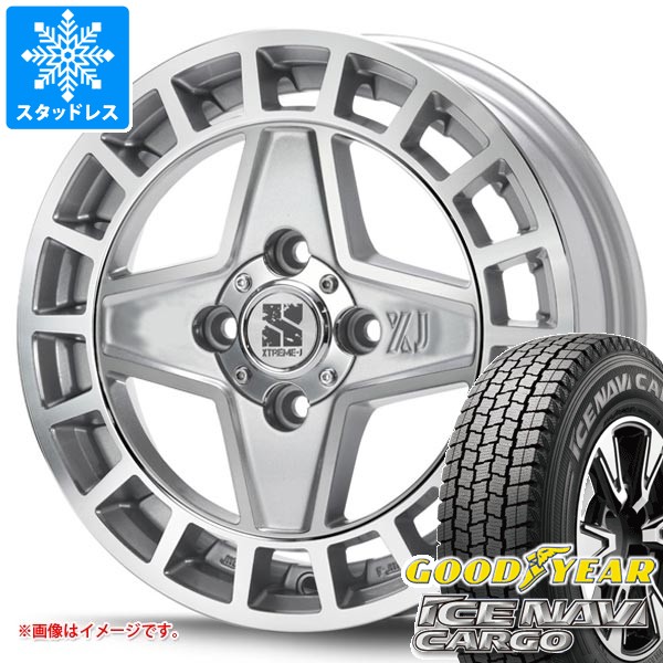 【タイヤ交換対象】スズキ エブリイバン DA17V用 スタッドレス グッドイヤー アイスナビカーゴ 145/80R12 80/78N (145R12 6PR相当) MLJ エクストリームJ クアッド タイヤホイール4本セット