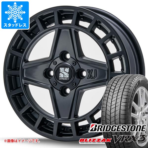 【タイヤ交換対象】2025年製 スタッドレスタイヤ ブリヂストン ブリザック VRX3 155/65R14 75Q ＆ MLJ エクストリームJ クアッド 4.5-14 タイヤホイール4本セット155/65-14 BRIDGESTONE BLIZZAK VRX3