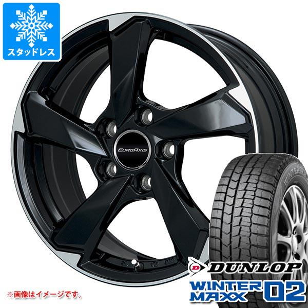 【タイヤ交換対象】VW ポロ AWC系用 2025年製 スタッドレス ダンロップ ウインターマックス02 WM02 195/55R16 87Q ユーロアクシス クロスエッジ タイヤホイール4本セット