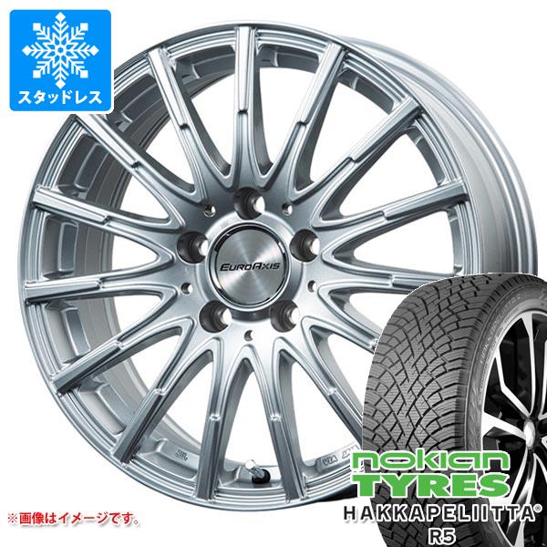【タイヤ交換対象】メルセデスベンツ W205 Cクラス用 スタッドレス ノキアン ハッカペリッタ R5 225/55R16 99R XL ユーロアクシス エアフルト タイヤホイール4本セット