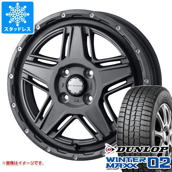 【タイヤ交換対象】ハスラー用 スタッドレス ダンロップ ウインターマックス02 WM02 165/70R14 81Q マッドヴァンス07 タイヤホイール4本セット
