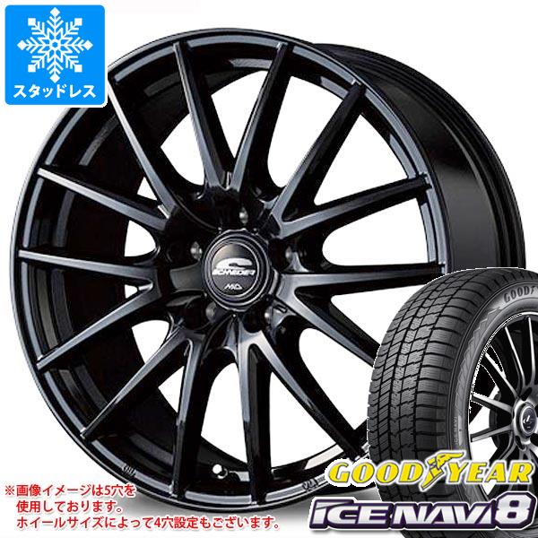 【タイヤ交換対象】スタッドレスタイヤ グッドイヤー アイスナビ8 145/80R13 75Q ＆ MID ホイールズ SQ27 4.0-13 タイヤホイール4本セット145/80-13 GOODYEAR ICE NAVI 8
