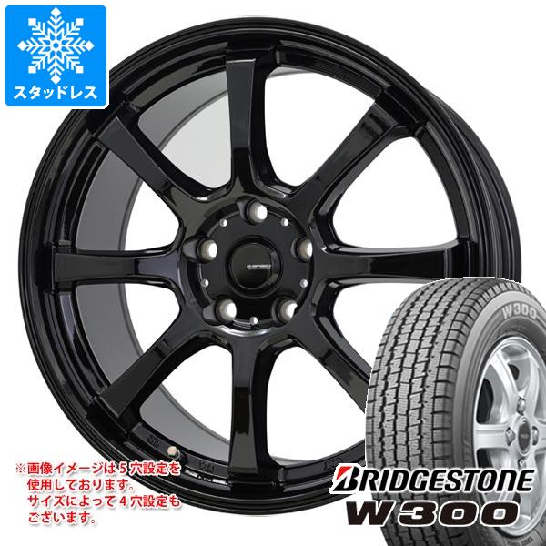 【タイヤ交換対象】スタッドレスタイヤ ブリヂストン W300 145/80R12 80/78N (145R12 6PR相当) ＆ ジースピード G-08 4.0-12 タイヤホイール4本セット145/80-12 BRIDGESTONE W300