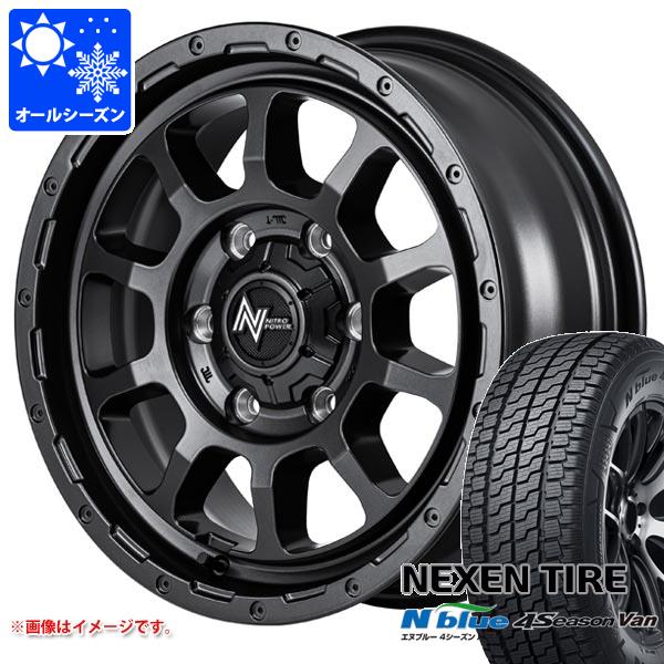 【タイヤ交換対象】ハイエース 200系用 オールシーズンタイヤ ネクセン エヌブルー 4シーズン バン 215/65R16 109/107T ナイトロパワー M10 パーシング バレルブラックエディション 6.5-16 タイヤホイール4本セット