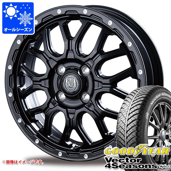 【タイヤ交換対象】ハスラー用 オールシーズンタイヤ グッドイヤー ベクター 4シーズンズ ハイブリッド 165/70R14 81S インターミラノ マッドバーン XR-800M 4.5-14 タイヤホイール4本セット|タイヤマックス