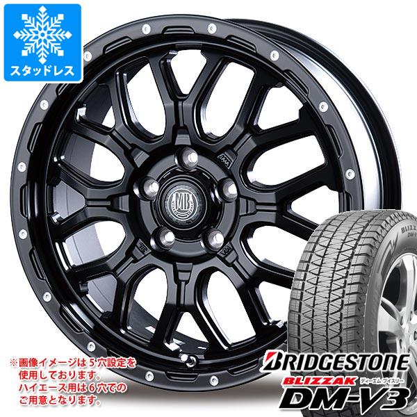 【タイヤ交換対象】ハイエース 200系用 スタッドレス ブリヂストン ブリザック DM-V3 215/70R16 100Q インターミラノ マッドバーン XR-800M タイヤホイール4本セット