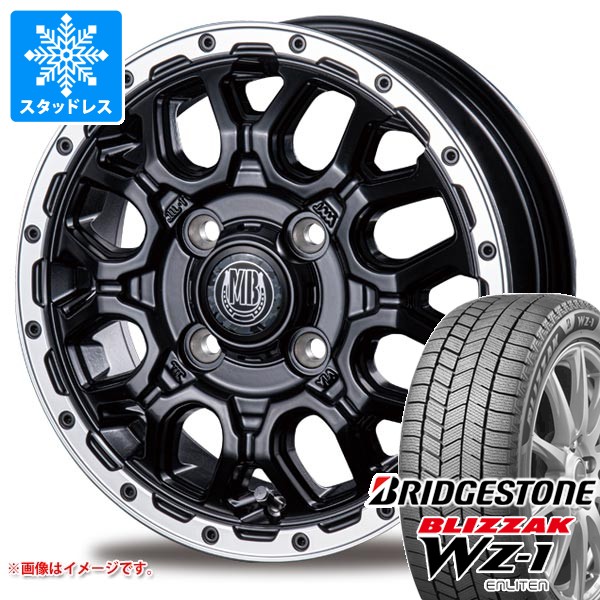 【タイヤ交換対象】スズキ ハスラー用 スタッドレス ブリヂストン ブリザック WZ-1 165/60R15 77Q インターミラノ マッドバーン XR-800M タイヤホイール4本セット
