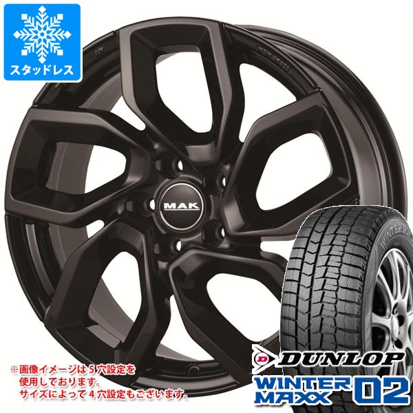 【タイヤ交換対象】アルファロメオ ジュリア用 スタッドレス ダンロップ ウインターマックス02 WM02 225/45R18 91Q MAK アポロ タイヤホイール4本セット