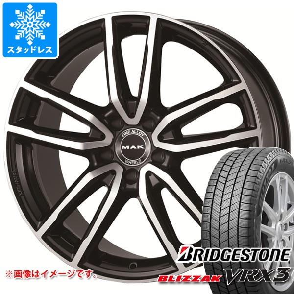 【タイヤ交換対象】メルセデスベンツ C118 CLA用 スタッドレス ブリヂストン ブリザック VRX3 205/55R17 95Q XL MAK エボ タイヤホイール4本セット