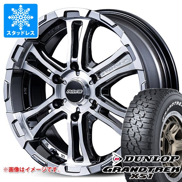 【タイヤ交換対象】トヨタ ハイエース 200系用 スタッドレス ダンロップ グラントレック XS1 LT215/70R16 100/97N ホワイトレター レイズ FDX-SG タイヤホイール4本セット