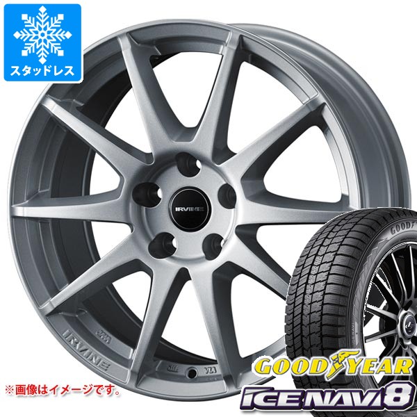 【タイヤ交換対象】アウディ A4 8W系用 スタッドレス グッドイヤー アイスナビ8 245/40R18 93Q アーヴィン S02 タイヤホイール4本セット