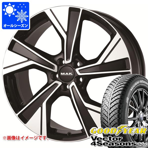 【タイヤ交換対象】ボルボ V60クロスカントリー ZB系用 オールシーズンタイヤ グッドイヤー ベクター 4シーズンズ ハイブリッド 225/50R18 95H MAK マルメ タイヤホイール4本セット