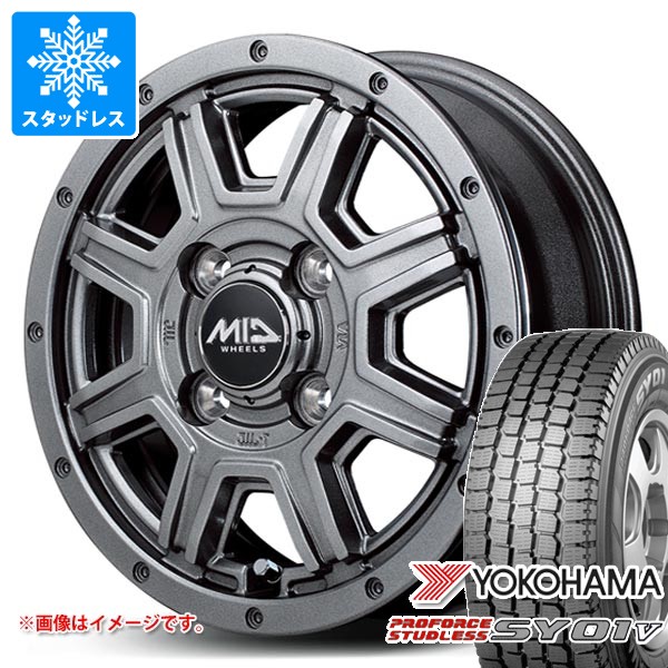【タイヤ交換対象】スタッドレスタイヤ ヨコハマ プロフォース スタッドレス SY01V 145/80R12 80/78N (145R12 6PR相当) ＆ ロードマックス マッドライダー 4.0-12 タイヤホイール4本セット145/80-12 YOKOHAMA PROFORCE STUDLESS SY01V