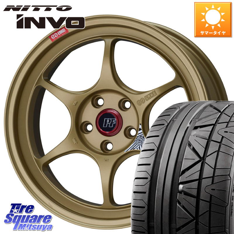 ENKEI エンケイ PerformanceLine PF06 ホイール 19インチ 19 X 8.0J +45 5穴 114.3 NITTO INVO インボ ニットー サマータイヤ 235/35R19 90系ノア ヴォクシー プリウスアルファ FL系シビック