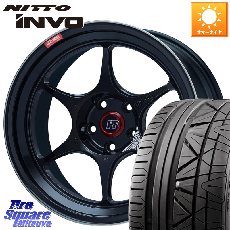ENKEI エンケイ PerformanceLine PF06 BK ホイール 19インチ 19 X 8.0J +45 5穴 114.3 NITTO INVO インボ ニットー サマータイヤ 235/35R19 90系ノア ヴォクシー プリウスアルファ FL系シビック