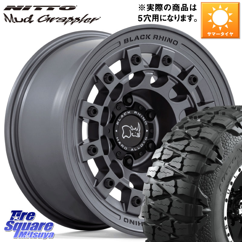 BLACK RHINO FUJI フジ マッドガンメタ ホイール 17インチ ブラックライノ※インセット-12 17 X 9.0J +0 5穴 127 NITTO ニットー Mud Grappler マッドグラップラー サマータイヤ 35X12.5R17 35X/12.50R17 クライスラー ジープ ラングラー JK系 クライスラー ジープ ラン