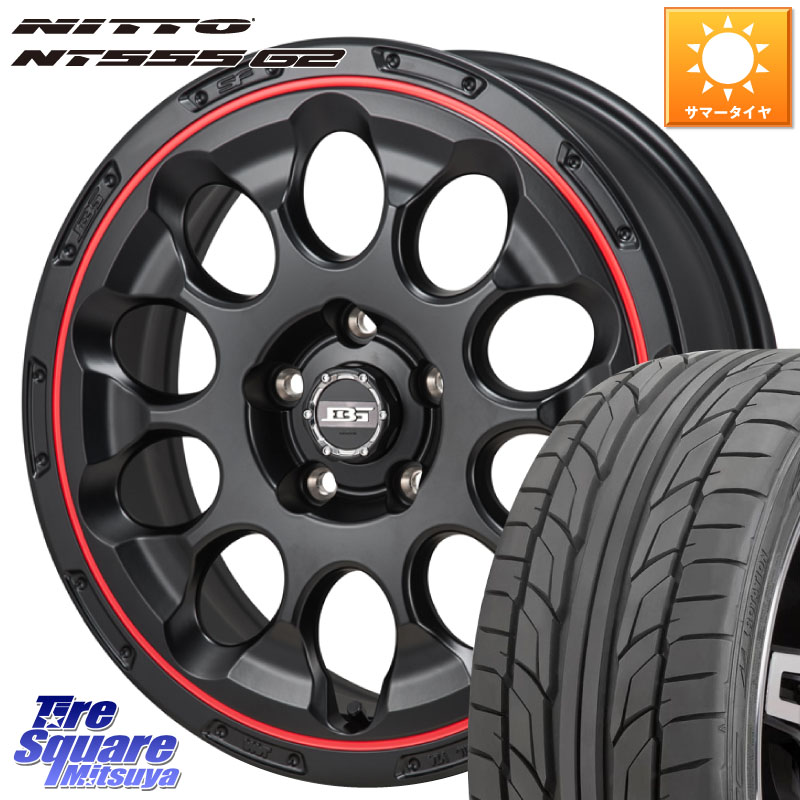 Japan三陽 ボトムガルシア CHRONO クロノ BKRED 17 X 7.0J +45 5穴 114.3 NITTO ニットー NT555 G2 サマータイヤ 215/45R17