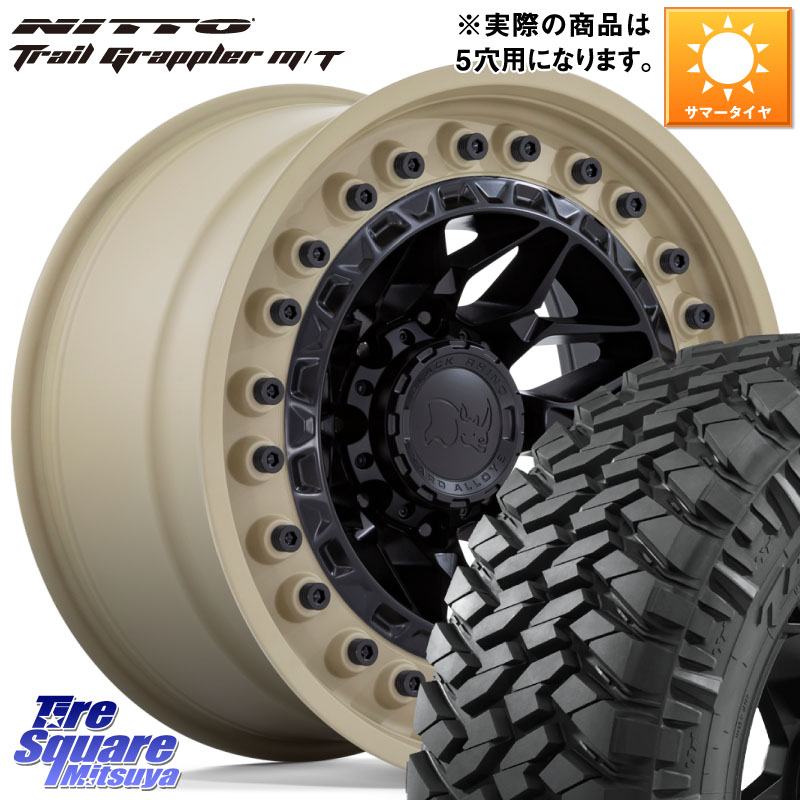 BLACK RHINO ALPHA アルファ ホイール 17インチ ブラックライノ 17 X 9.0J +0 5穴 127 NITTO ニットー トレイルグラップラー M/T TRAIL GRAPPLER サマータイヤ 37X/12.50R17 クライスラー ジープ ラングラー JK系 クライスラー ジープ ラングラー JL系