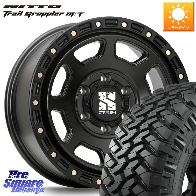 MLJ XJ07 XTREME-J BK ホイール 18インチ 18 X 8.0J(M14) +50 6穴 139.7 NITTO ニットー トレイルグラップラー M/T TRAIL GRAPPLER サマータイヤ 285/65R18