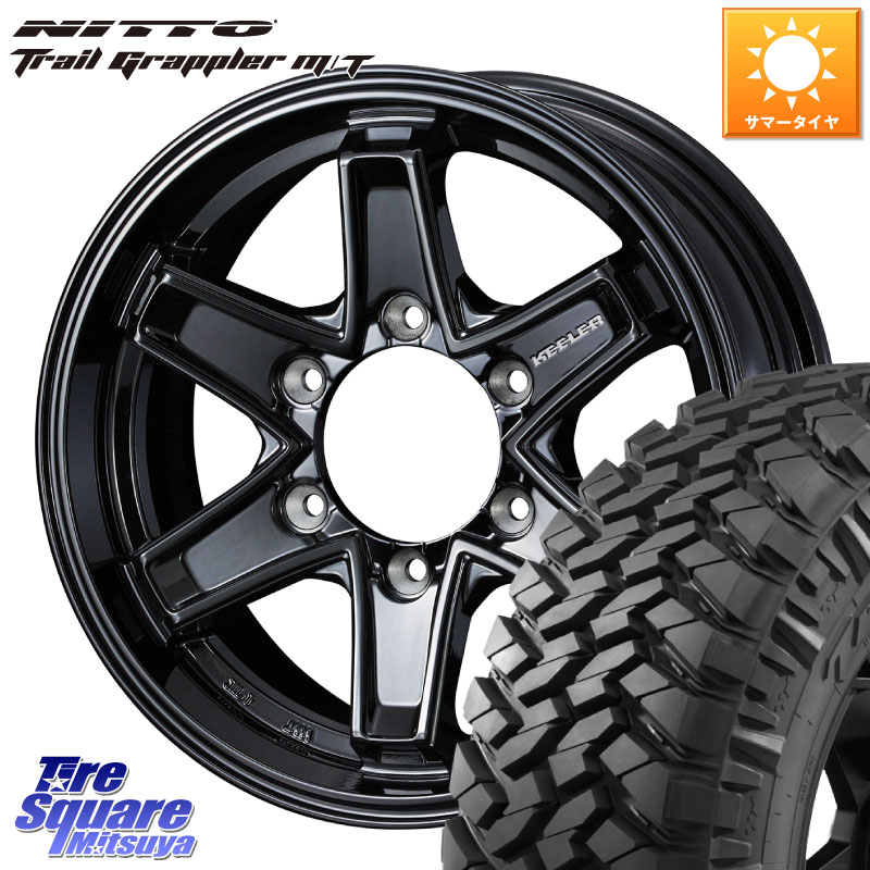 WEDS KEELER TACTICS ブラック ホイール 4本 16インチ キーラー タクティクス 16 X 7.0J +5 6穴 139.7 NITTO ニットー トレイルグラップラー M/T TRAIL GRAPPLER サマータイヤ 265/75R16