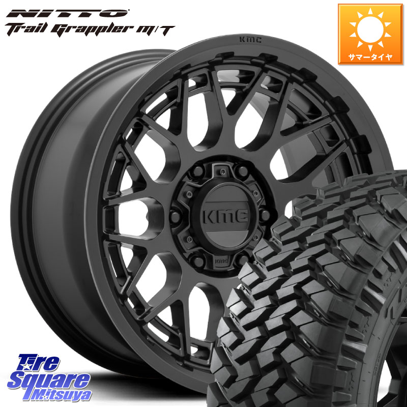 NITTO ニットー トレイルグラップラー M/T TRAIL GRAPPLER サマータイヤ 265/70R17KMC KM722 TECHNIC SatinBlack 17インチ 17X8.5J 18 6穴 139.7 トライトン ランドクルーザー プラド カスタムサイズ FJクルーザー｜タイヤスクエアミツヤ