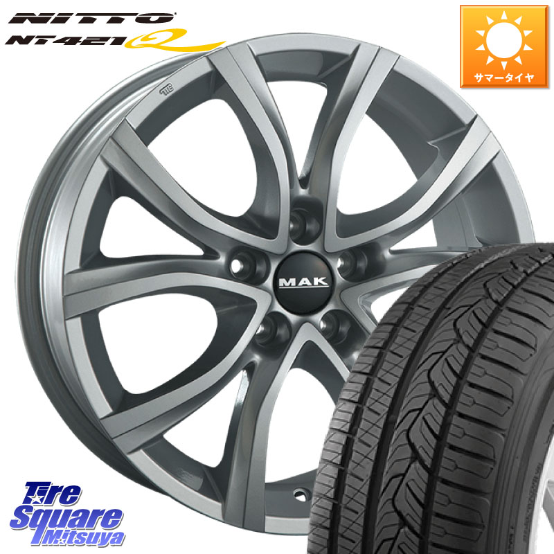 阿部商会 MAK ANTIBES ホイール 17インチ 17 X 7.5J(C6 X6X) +35 5穴 108 NITTO ニットー NT421Q サマータイヤ 225/55R17 シトロエン C6 シトロエン X6系