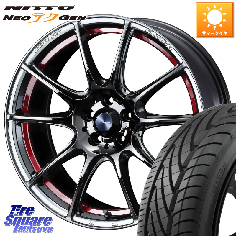 WEDS SA-25R RED ウェッズ スポーツ ホイール 18インチ 18 X 7.5J +45 5穴 114.3 NITTO ニットー NEOテクGEN サマータイヤ 215/40R18