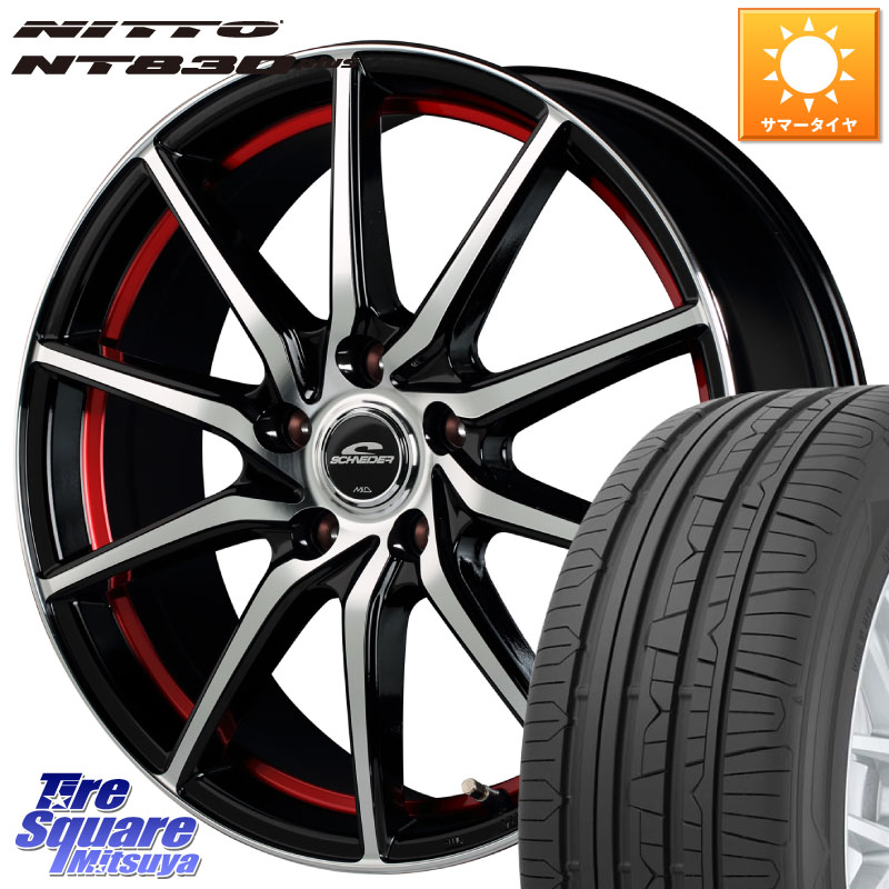 NITTO ニットー NT830 plus サマータイヤ 225/45R17MANARAY MID SCHNEIDER RX810 レッド ホイール 17インチ 17X7.0J 48 5穴 114.3|タイヤスクエアミツヤ