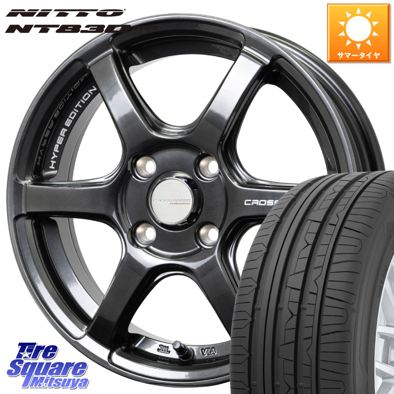 NITTO ニットー NT830 plus サマータイヤ 165/55R15HotStuff クロススピード RS6 軽量ホイール 15インチ 15X4.5J 45 4穴 100 N-BOX デリカミニ2WD タント スペーシア サクラ R1 R2 ルークス ROOX 日産 デイズ デイズルークス 日産 コペン N-ONE N ONE エヌワン ワゴンR|タイヤスクエアミツヤ