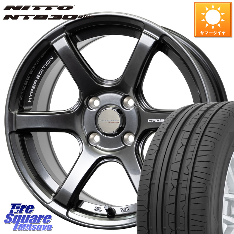 NITTO ニットー NT830 plus サマータイヤ 165/55R15HotStuff クロススピード RS6 軽量ホイール 15インチ 15X5.5J 43 4穴 100 ブーン BOON|タイヤスクエアミツヤ