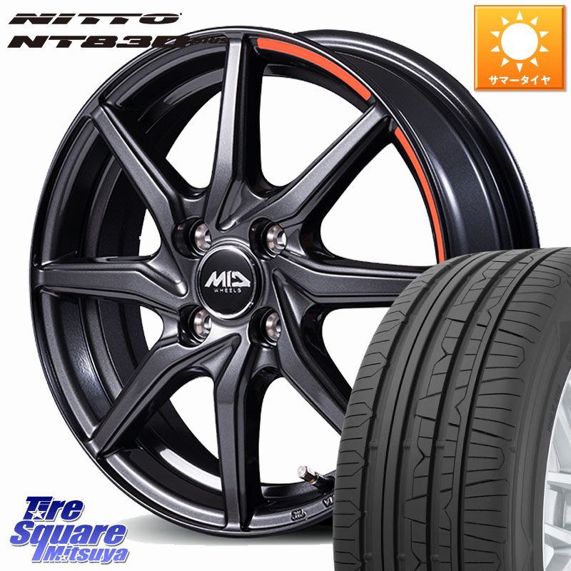 MANARAY MID RX810 ACTIVE BLACK ホイール 15インチ 15 X 4.5J +45 4穴 100 NITTO ニットー NT830 plus サマータイヤ 165/55R15 N-BOX デリカミニ2WD タント スペーシア サクラ