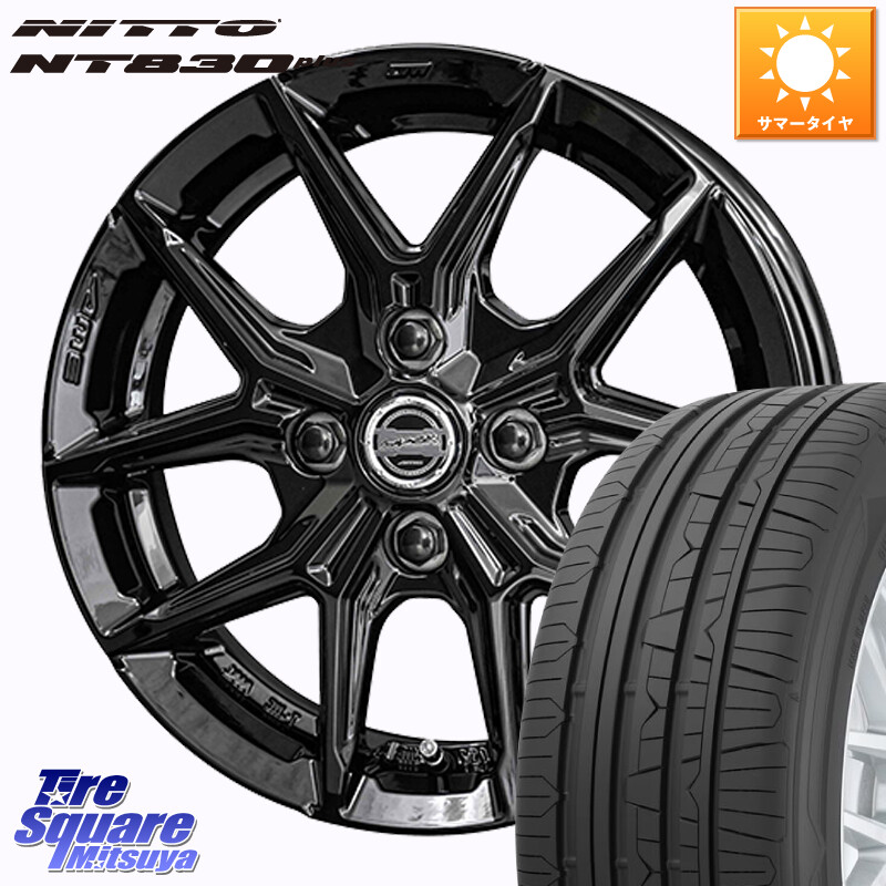 NITTO ニットー NT830 plus サマータイヤ 165/55R15KYOHO SMACK IG-TEC スマック ホイール 15インチ グロスブラック 15X4.5J 45 4穴 100 N-BOX デリカミニ2WD タント スペーシア サクラ｜タイヤスクエアミツヤ