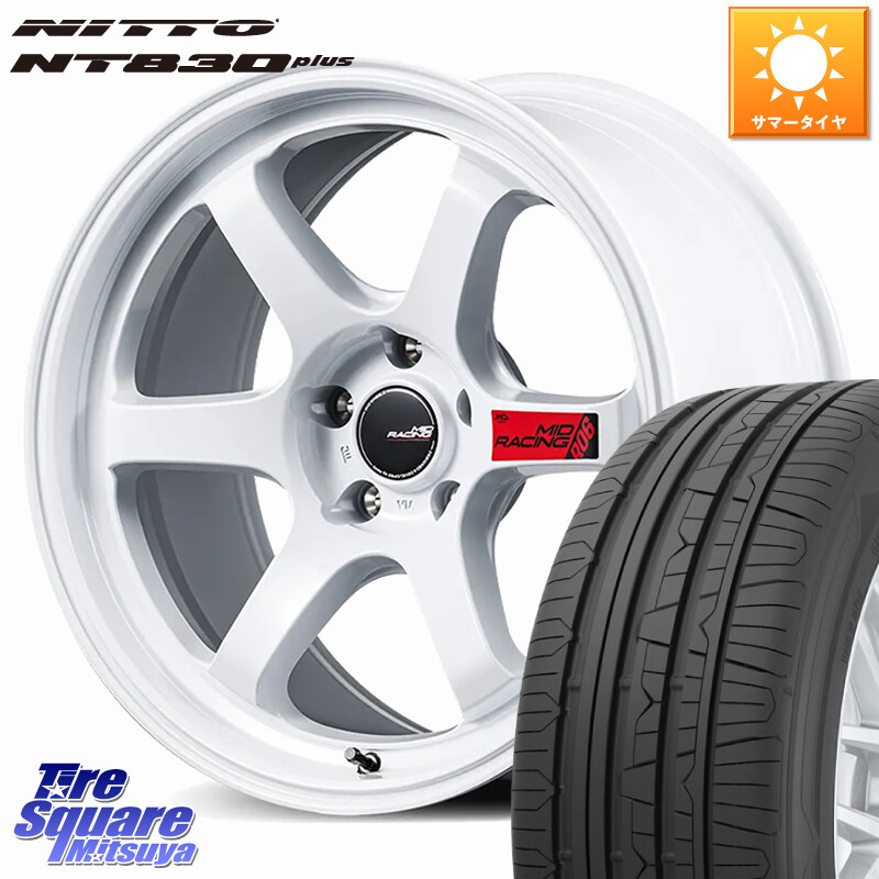 NITTO ニットー NT830 plus サマータイヤ 235/45R18MANARAY MID RACING R06 ホイール 18インチ 18X8.5J 45 5穴 114.3 CY2アコード 70系カムリ スカイラインセダン 日産 ES レクサス GS (GS F除く) レクサス アコード|タイヤスクエアミツヤ