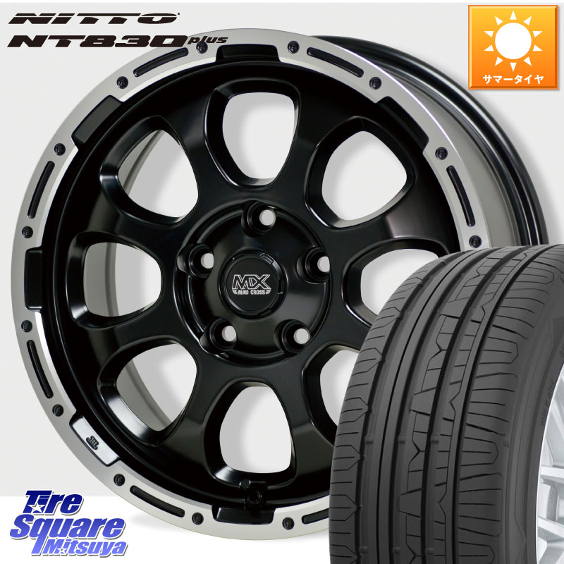 NITTO ニットー NT830 plus サマータイヤ 225/50R17HotStuff マッドクロス GRACE グレイス BK 5H 在庫● ホイール 17インチ ★サマーセール★ 17X7.0J 38 5穴 114.3 マークXジオ RX-8 MAZDA｜タイヤスクエアミツヤ