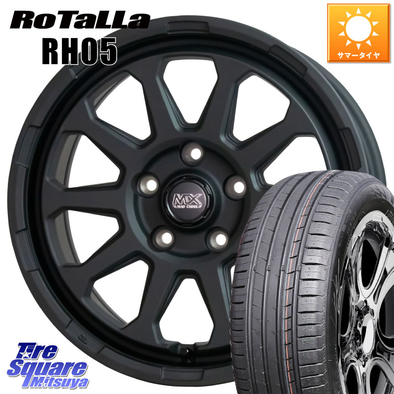 HotStuff マッドクロス レンジャー ブラック 5H ホイール 16インチ 16 X 7.0J +38 5穴 114.3 Rotalla RH05 【欠品時は同等商品のご提案します】サマータイヤ 205/55R16 GRヤリスRSノーマルキャリパー