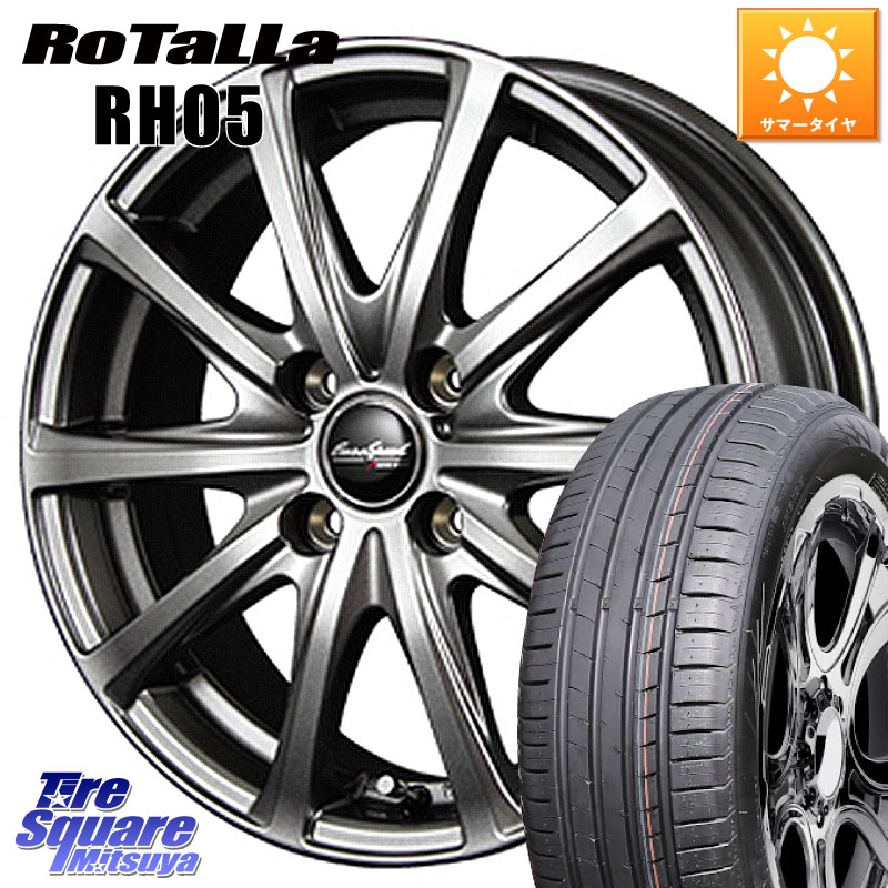 MANARAY MID EuroSpeed ユーロスピード V25 ホイール 15インチ 15 X 5.5J +45 4穴 100 Rotalla RH05 【欠品時は同等商品のご提案します】サマータイヤ 185/55R15 K13マーチ E11ノート