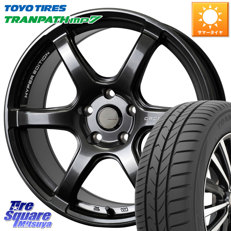 TOYOTIRES トランパス MP7 在庫● トーヨー TRANPATH ミニバン サマータイヤ 215/50R17HotStuff クロススピード RS6 軽量ホイール 17インチ 17X7.5J 45 5穴 114.3 MAZDA3 ZE1リーフ プリウスアルファ ジェイド シビック インサイト レヴォーグ LEVORG｜タイヤスクエアミツヤ