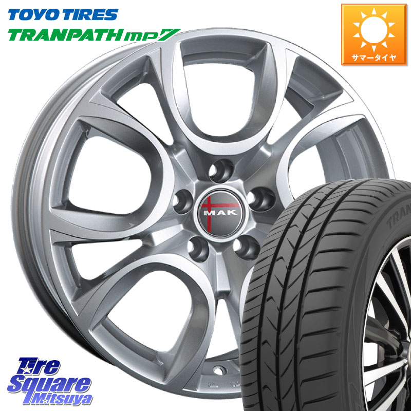 TOYOTIRES トランパス MP7 在庫● トーヨー TRANPATH ミニバン サマータイヤ 215/55R17阿部商会 MAK TORINO(トリノ) ホイール 17インチ 17X7.5J(FIAT 500X 334) 41 5穴 110 フィアット 500X｜タイヤスクエアミツヤ