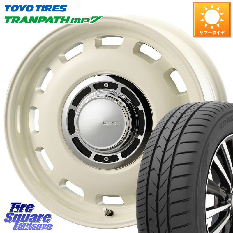 コスミック クロスブラッド DIESEL ホワイト 15インチ 15 X 6.0J +42 4穴 100 TOYOTIRES トランパス MP7 在庫● トーヨー TRANPATH ミニバン サマータイヤ 185/60R15 アクア 160系カローラフィールダー ヤリス 130系ヴィッツ