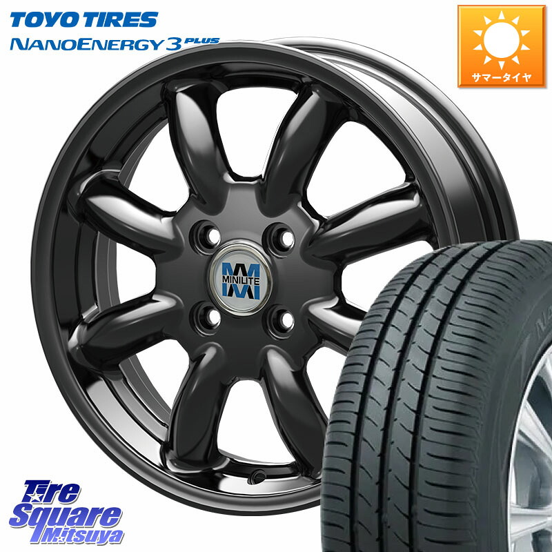 KOSEI MINILITE ブラック ホイール 14インチ ミニライト 14 X 4.5J +45 4穴 100 TOYOTIRES ナノエナジー3プラス 在庫● NANOENERGY3 PLUS トーヨー サマータイヤ 165/65R14 デリカミニ4WD キャスト[アクティバ] ハスラー ピクシスジョイ[Cグレード] ハイゼット アゲトラ