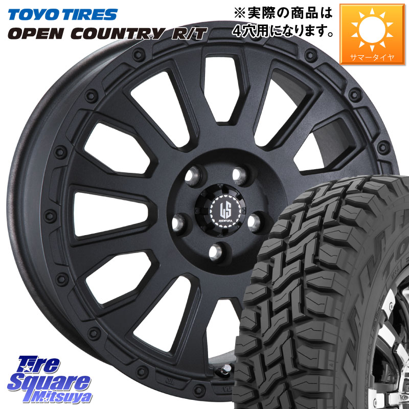 阿部商会 LA STRADA AVENTURA アヴェンチュラ BK 14インチ 14 X 4.5J +45 4穴 100 TOYOTIRES オープンカントリー RT 在庫● トーヨー OPENCOUNTRY R/T サマータイヤ 155/65R14 N-BOX デリカミニ2WD タント スペーシア サクラ ハイゼット アゲトラCustom車用※軽自動車専