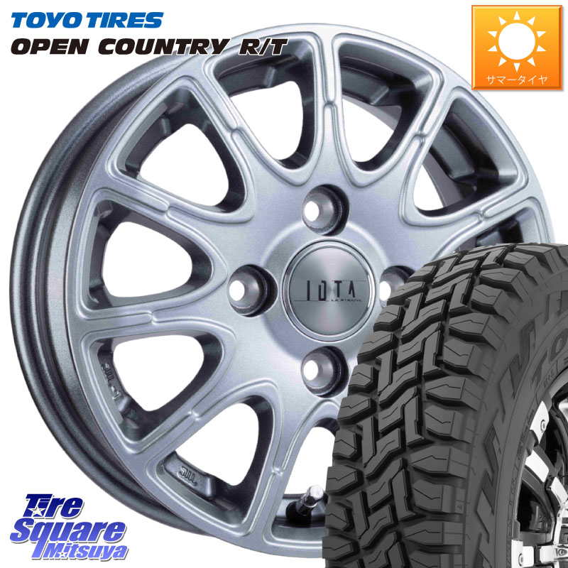 TOYOTIRES オープンカントリー RT ブラックレター 在庫● OPENCOUNTRY R/T トーヨー 145/80R12 80*78阿部商会 TIRADO IOTA イオタ ホイール 12インチ 12X4.0J 42 4穴 100 N-VAN(JJ1/2) アトレー/ハイゼット サンバー バン サンバートラック ハイゼットトラック バモス｜タイヤスクエアミツヤ