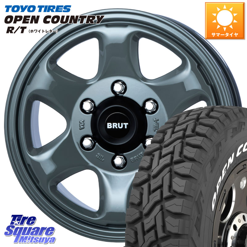 TOYOTIRES オープンカントリー RT ホワイトレター 在庫● OPENCOUNTRY R/T トーヨー 215/65R16 109*107BRUT ブルート BR-44 BR44 ホイール 16インチ 16X6.5J 38 6穴 139.7 200系ハイエース｜タイヤスクエアミツヤ 109,153円