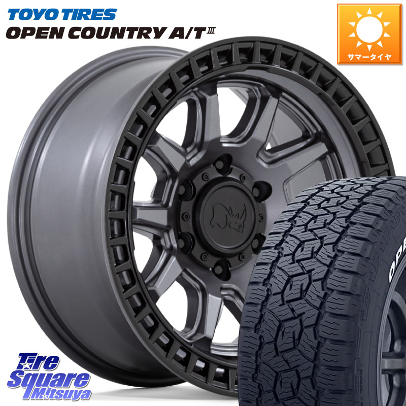 TOYOTIRES オープンカントリー AT3 在庫● A/T3 ホワイトレター OPENCOUNTRY トーヨー 285/70R17BLACK RHINO CALICO カリコ ガンメタ ホイール 17インチ ブラックライノ 17X8.5J 0 6穴 139.7 ランドクルーザー プラド カスタムサイズ｜タイヤスクエアミツヤ