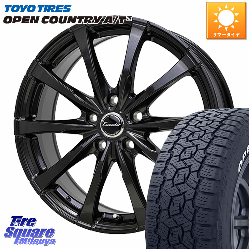 TOYOTIRES オープンカントリー AT3 在庫● ホワイトレター OPEN COUNTRY A/T3 235/60R18HotStuff Exceeder E08 平座仕様(レクサス・トヨタ専用) ホイール 18インチ エクシーダ 18X7.0J 40 5穴 114.3 50系RAV4 RAV4 50系 RX レクサス｜タイヤスクエアミツヤ