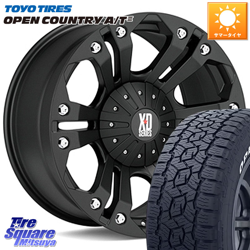 TOYOTIRES オープンカントリー AT3 ホワイトレター 在庫● OPEN COUNTRY A/T3 265/65R18KMC XD778MONSTER ホイール 18インチ 18X9.0J 18 6穴 139.7 ランドクルーザー プラド カスタムサイズ FJクルーザー|タイヤスクエアミツヤ