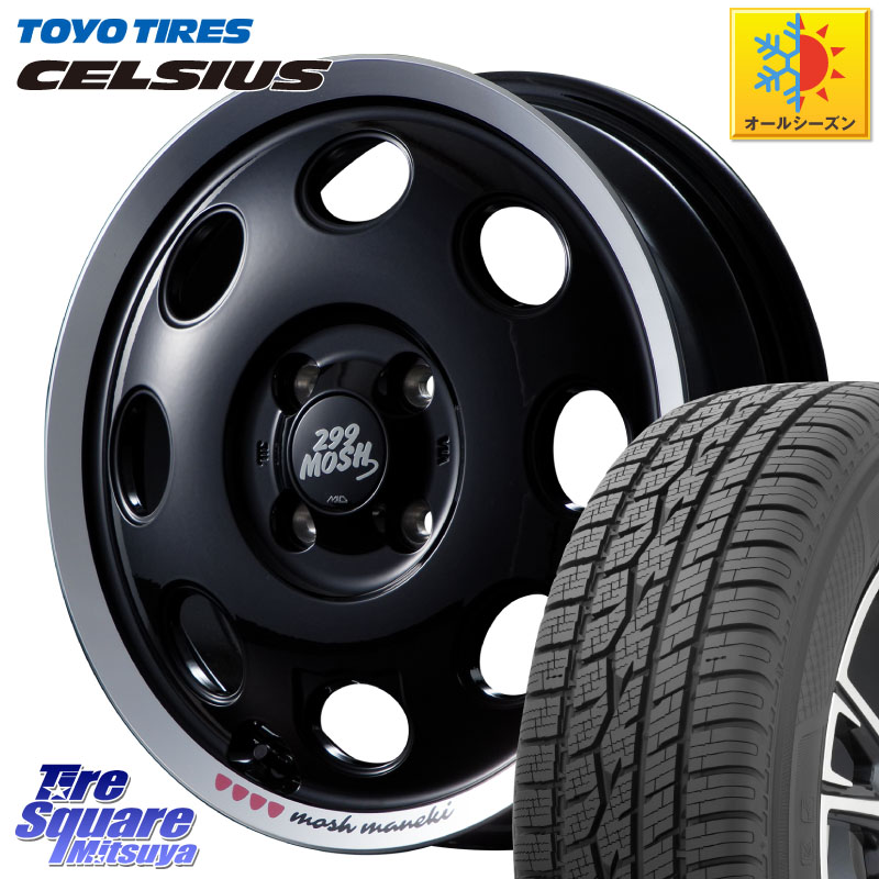 TOYOTIRES トーヨー タイヤ CELSIUS オールシーズンタイヤ 165/60R15MANARAY MID 299 MOSH MANEKI モッシュ マネキ 15インチ 15X4.5J 45 4穴 100 デリカミニ4WD キャスト[アクティバ] ハスラー ピクシスジョイ[Cグレード] ハイゼットアゲトラCustom車用※軽自動車専用｜タイヤスクエアミツヤ