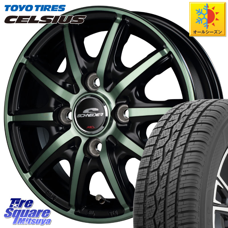 TOYOTIRES トーヨー タイヤ CELSIUS オールシーズンタイヤ 175/70R14 MANARAY MID SCHNEIDER RX10-K GREEN 14インチ 14 X 4.5J +45 4穴 100 Mx27/37/47Sソリオ・デリカD2 54,054円